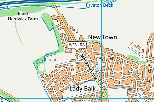 WF8 1RS map - OS VectorMap District (Ordnance Survey)