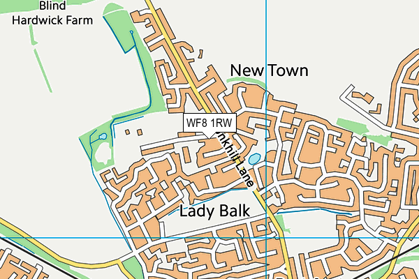 WF8 1RW map - OS VectorMap District (Ordnance Survey)