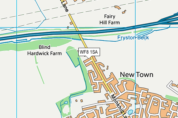 WF8 1SA map - OS VectorMap District (Ordnance Survey)