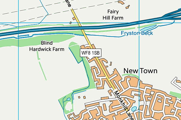 WF8 1SB map - OS VectorMap District (Ordnance Survey)