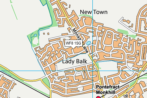 WF8 1SG map - OS VectorMap District (Ordnance Survey)