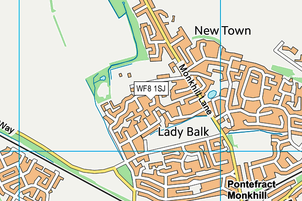 WF8 1SJ map - OS VectorMap District (Ordnance Survey)