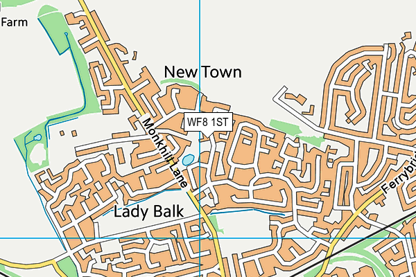 WF8 1ST map - OS VectorMap District (Ordnance Survey)