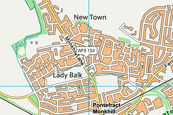 WF8 1SX map - OS VectorMap District (Ordnance Survey)