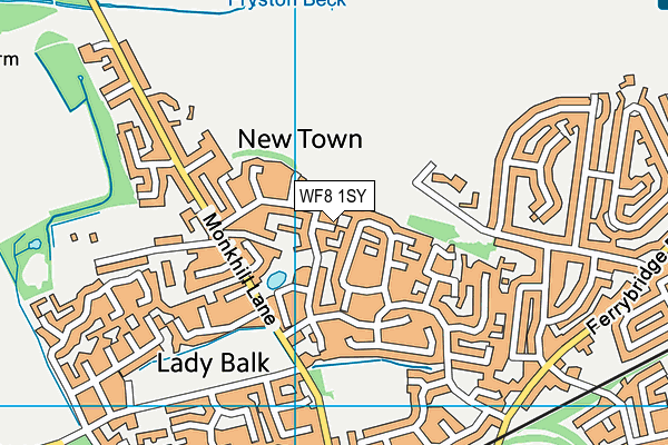 WF8 1SY map - OS VectorMap District (Ordnance Survey)