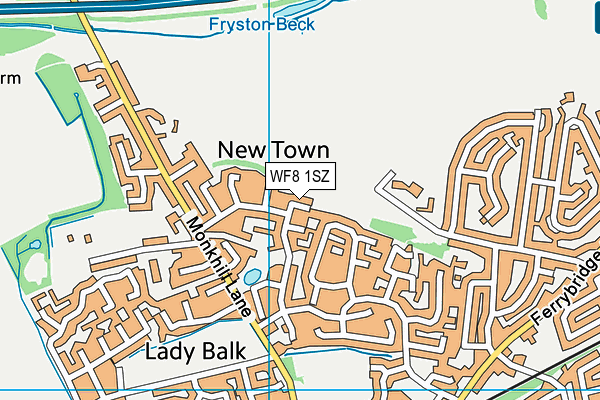 WF8 1SZ map - OS VectorMap District (Ordnance Survey)