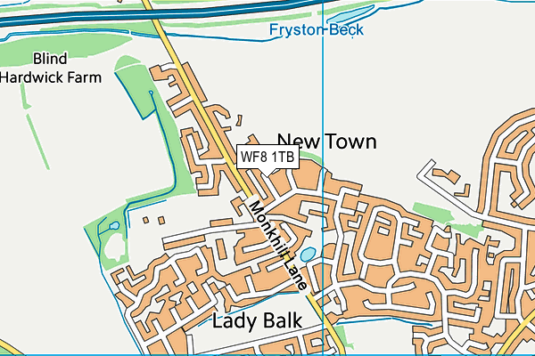 WF8 1TB map - OS VectorMap District (Ordnance Survey)