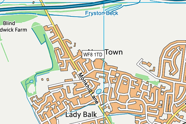 WF8 1TD map - OS VectorMap District (Ordnance Survey)