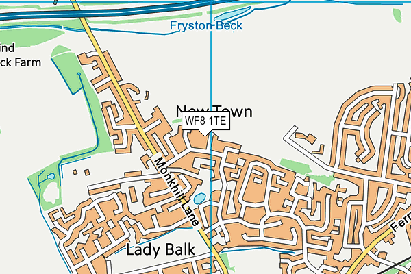 WF8 1TE map - OS VectorMap District (Ordnance Survey)