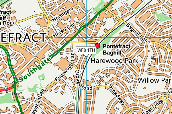 WF8 1TH map - OS VectorMap District (Ordnance Survey)