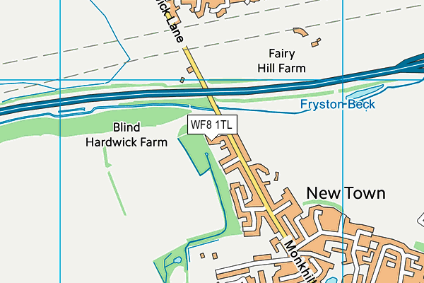 WF8 1TL map - OS VectorMap District (Ordnance Survey)