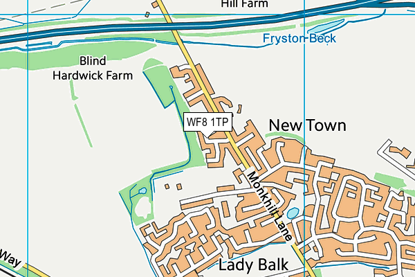 WF8 1TP map - OS VectorMap District (Ordnance Survey)