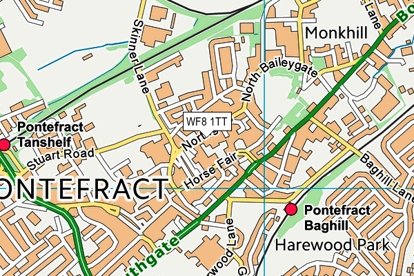 WF8 1TT map - OS VectorMap District (Ordnance Survey)
