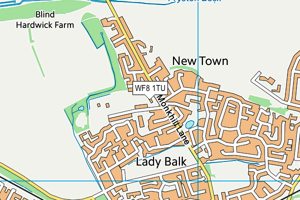 WF8 1TU map - OS VectorMap District (Ordnance Survey)