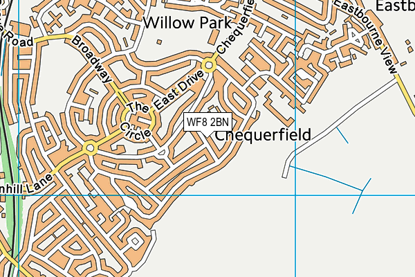 WF8 2BN map - OS VectorMap District (Ordnance Survey)