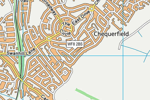 WF8 2BS map - OS VectorMap District (Ordnance Survey)