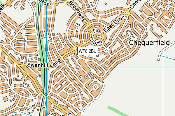 WF8 2BU map - OS VectorMap District (Ordnance Survey)