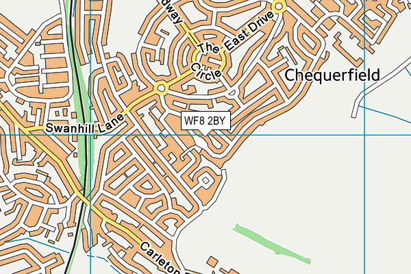 WF8 2BY map - OS VectorMap District (Ordnance Survey)