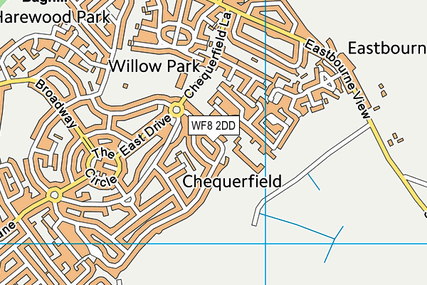High Well School map (WF8 2DD) - OS VectorMap District (Ordnance Survey)