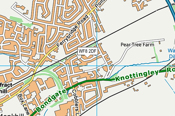 WF8 2DF map - OS VectorMap District (Ordnance Survey)