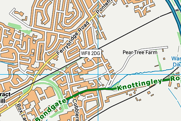 WF8 2DG map - OS VectorMap District (Ordnance Survey)