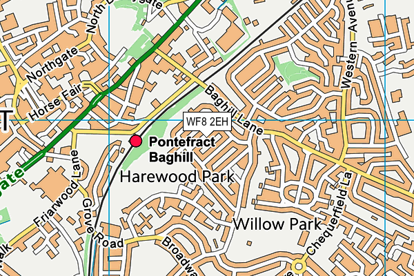 WF8 2EH map - OS VectorMap District (Ordnance Survey)