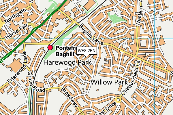 WF8 2EN map - OS VectorMap District (Ordnance Survey)