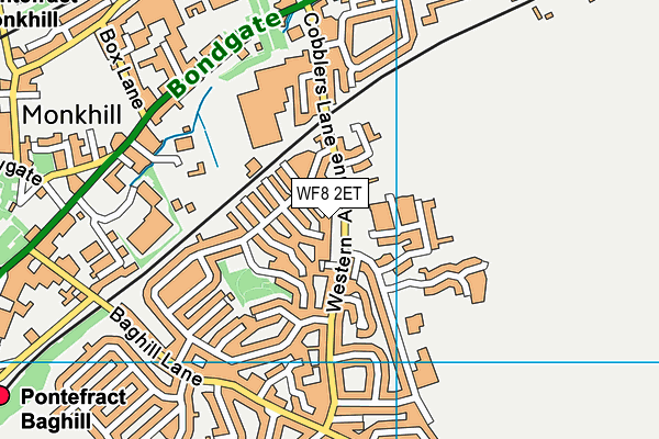 WF8 2ET map - OS VectorMap District (Ordnance Survey)