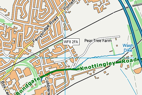 WF8 2FA map - OS VectorMap District (Ordnance Survey)