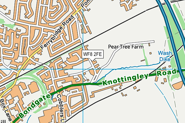 WF8 2FE map - OS VectorMap District (Ordnance Survey)