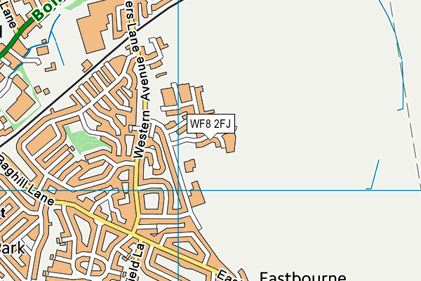 WF8 2FJ map - OS VectorMap District (Ordnance Survey)