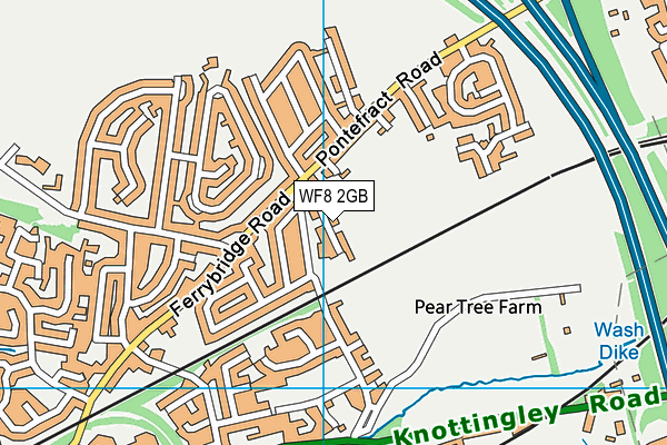 WF8 2GB map - OS VectorMap District (Ordnance Survey)