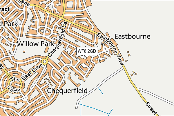 WF8 2GD map - OS VectorMap District (Ordnance Survey)