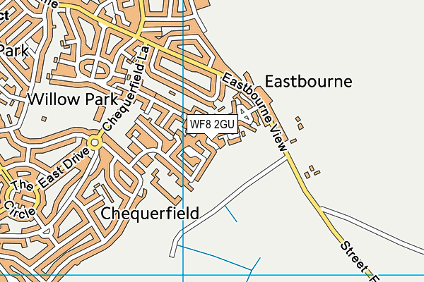 WF8 2GU map - OS VectorMap District (Ordnance Survey)