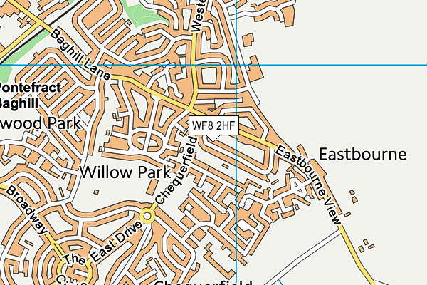 WF8 2HF map - OS VectorMap District (Ordnance Survey)