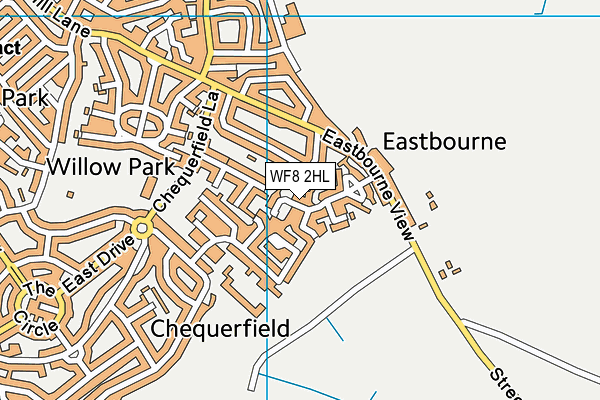 WF8 2HL map - OS VectorMap District (Ordnance Survey)