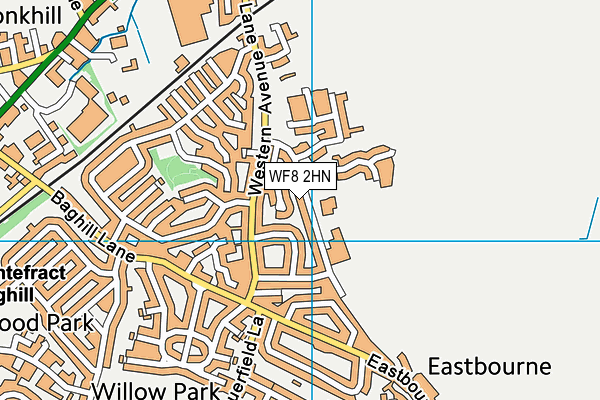 WF8 2HN map - OS VectorMap District (Ordnance Survey)