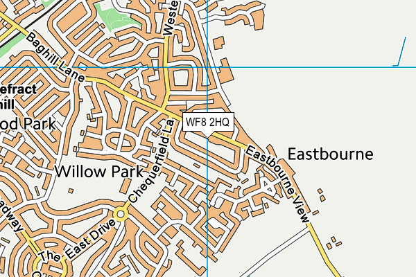 WF8 2HQ map - OS VectorMap District (Ordnance Survey)