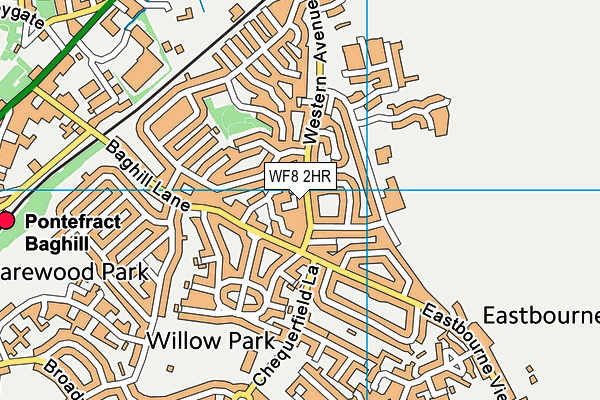 WF8 2HR map - OS VectorMap District (Ordnance Survey)