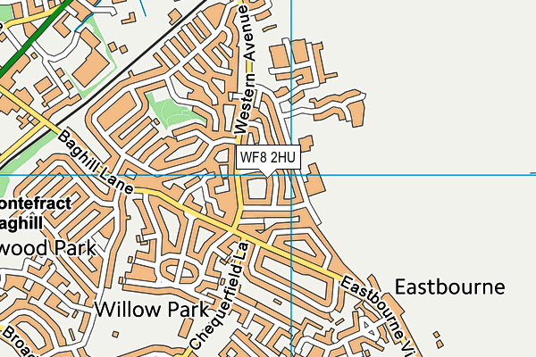 WF8 2HU map - OS VectorMap District (Ordnance Survey)