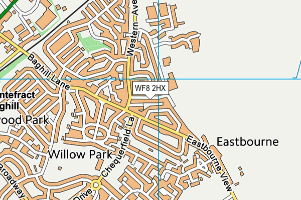 WF8 2HX map - OS VectorMap District (Ordnance Survey)