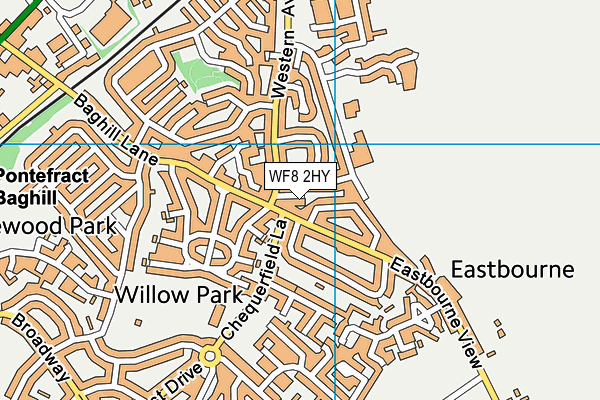 WF8 2HY map - OS VectorMap District (Ordnance Survey)