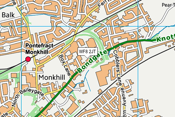 WF8 2JT map - OS VectorMap District (Ordnance Survey)