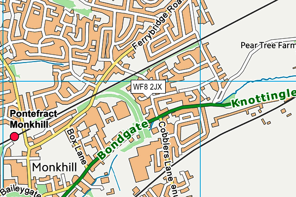 WF8 2JX map - OS VectorMap District (Ordnance Survey)