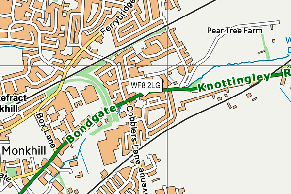 WF8 2LG map - OS VectorMap District (Ordnance Survey)