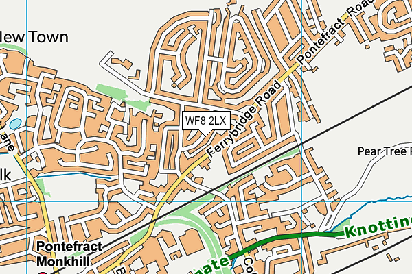 WF8 2LX map - OS VectorMap District (Ordnance Survey)