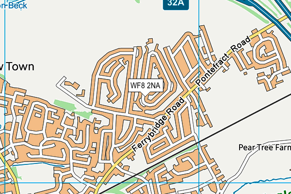 WF8 2NA map - OS VectorMap District (Ordnance Survey)