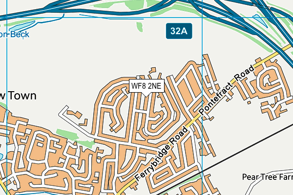 WF8 2NE map - OS VectorMap District (Ordnance Survey)