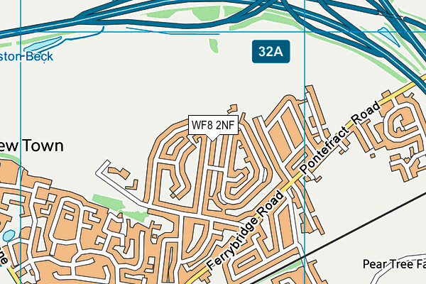 WF8 2NF map - OS VectorMap District (Ordnance Survey)