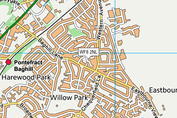 WF8 2NL map - OS VectorMap District (Ordnance Survey)
